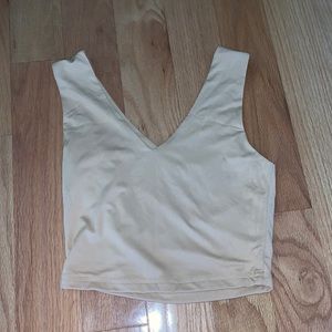 Tan v neck tank